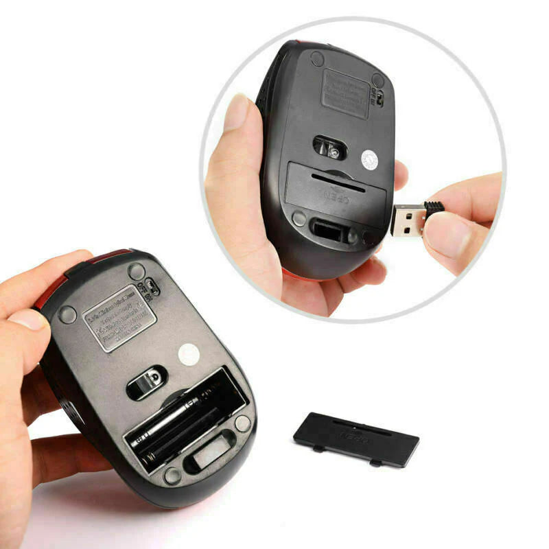 2.4GHz Wireless Optical Mouse with USB Receiver for PC and Laptop - DPI Adjustable - USA