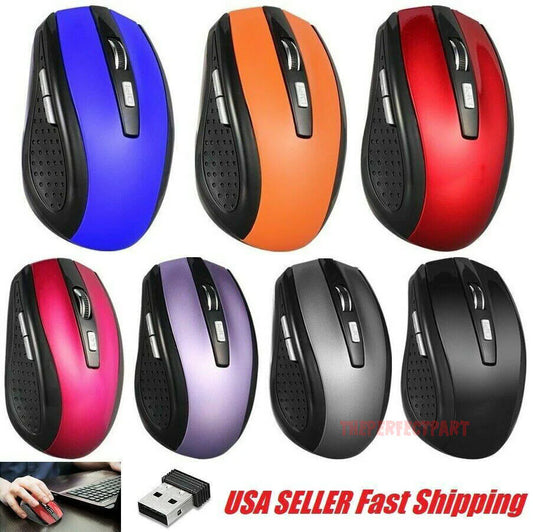 2.4GHz Wireless Optical Mouse with USB Receiver for PC and Laptop - DPI Adjustable - USA