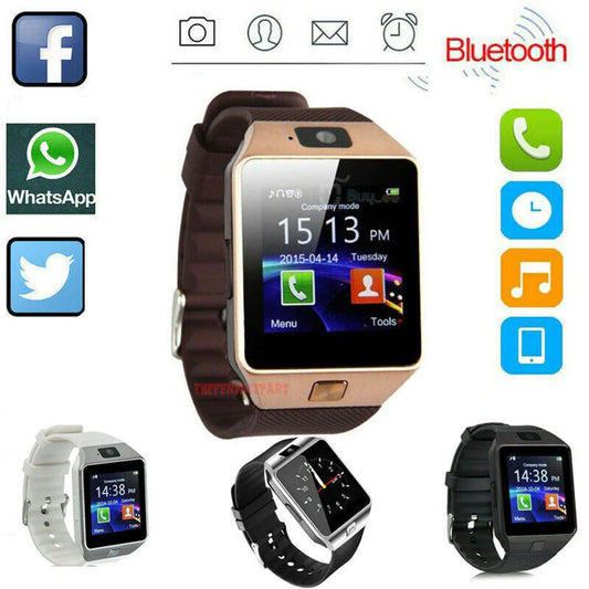 Bluetooth Smart Watch with Camera and Waterproof Design for Android and iPhone Compatibility